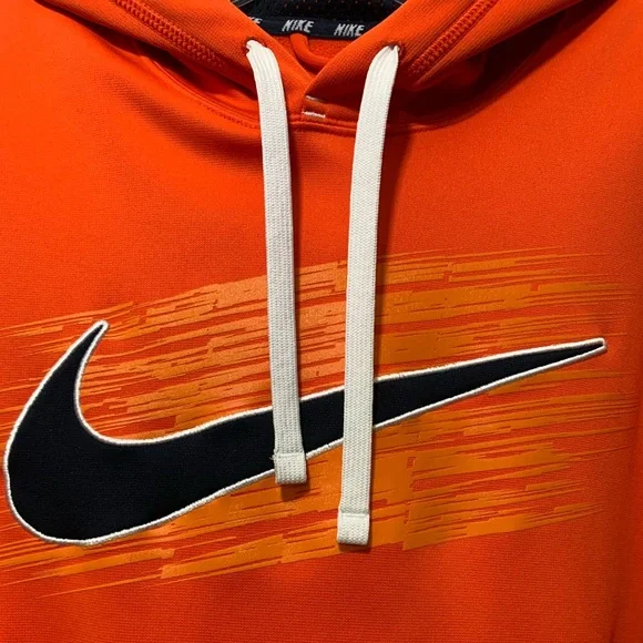 Nike sportswear men’s orange/black pullover therma-fit hoodie. Size M - Picture 5 of 9